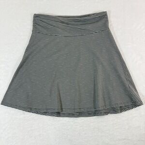 Toad & Co Chaka Skirt Size MD Gray Striped Organic Cotton A-Line Camp Outdoor